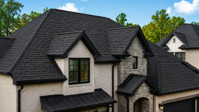 Completed architectural shingle roof replacement by BT Construction in Atlanta